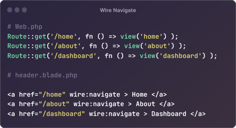 wire navigation feature in laravel livewire v3
