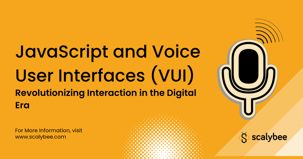 Banner image for the blog post on JavaScript and Voice User Interfaces (VUI): a microphone, represents the hands-free and natural interaction facilitated by VUI technology
