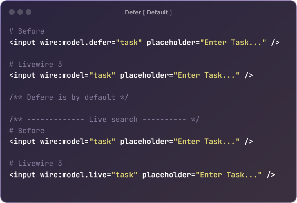 vs code snippets for livewire and - laravel news... What's New in Laravel Livewire V3 - Scalybee Digital Pvt.Ltd